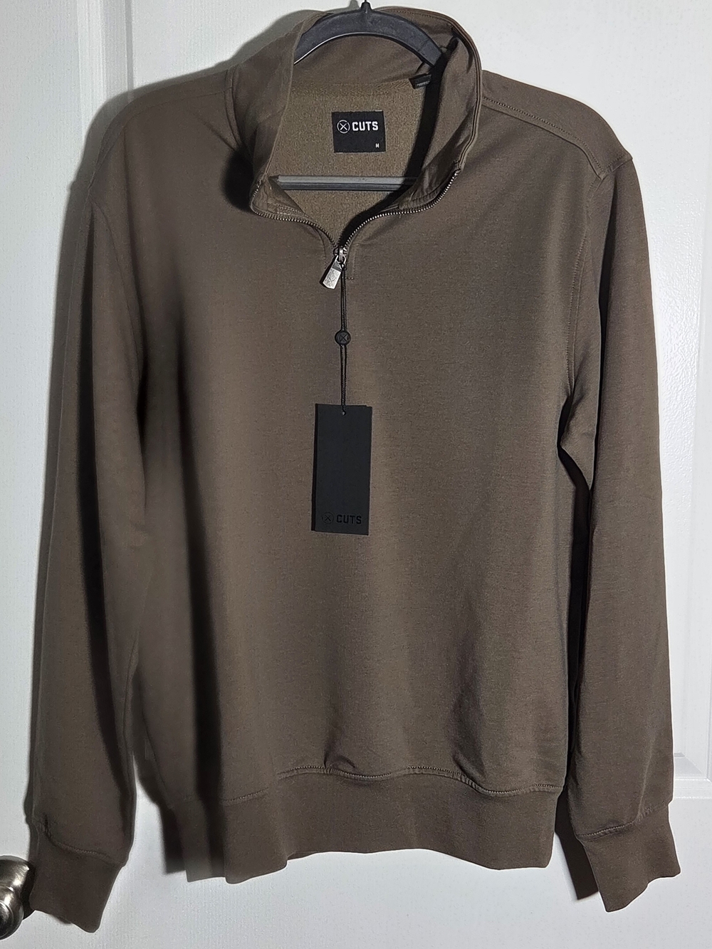 Cutter & Buck Men's Olive Quarter-Zip Sweater